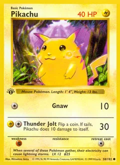 Pikachu — Base Set, 1999 — Common